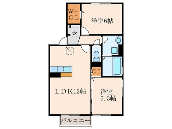 ウィットエブリＤ棟の物件間取画像